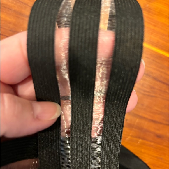 NWOT Black mesh halter cross front bathing suit M - Picture 5 of 6